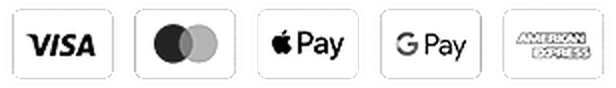 We accept Visa, Mastercard, Apple Pay, Google Pay and American Express
