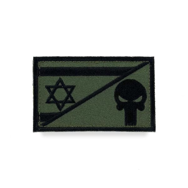 פאץ' דגל ישראל בשילוב גולגלת - מרובע