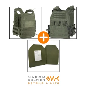 בנדל ווסט לוחם Marom Dolphin + שתי פלטות מיגון FMS 10X12 בשימוש כוחות הביטחון