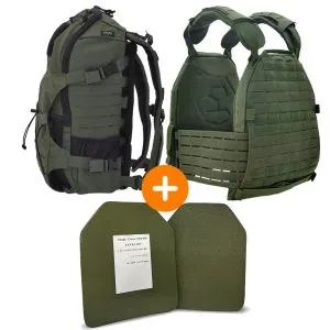 בנדל ווסט טקטי ותיק צב OSO RG + שתי פלטות מיגון FMS 10X12 בשימוש כוחות הביטחון